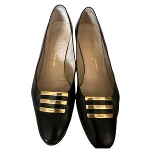 Salvatore ferragamo vintage black leather